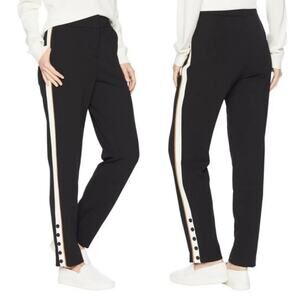 Calvin Klein Black Straight Leg Pants with White Stripe
